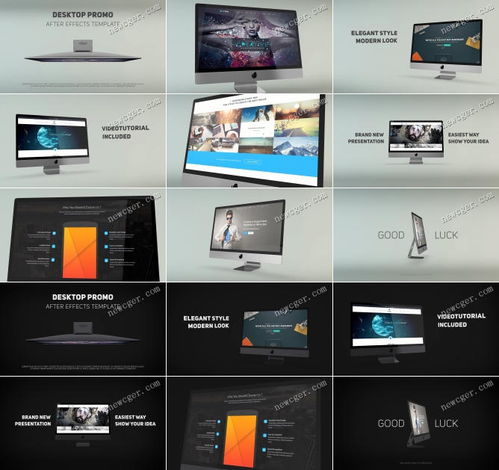 桌面蘋果電腦屏幕中的網(wǎng)頁(yè)設(shè)計(jì)與網(wǎng)站展示AE模板 高效開發(fā)與宣傳利器